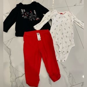 Baby girl 3 piece set. Size 6-9m. Child of mine by carters. ❄️